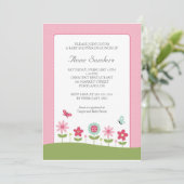 Invitation au Baby shower des papillons et des fle (Debout devant)
