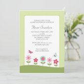 Invitation au Baby shower des papillons et des fle (Debout devant)