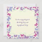 Invitation au Baby shower des papillons pourpres (Dos)