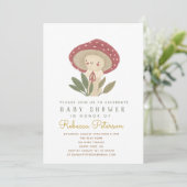 Invitation au Baby shower des petits champignons (Debout devant)