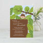 Invitation au Baby shower des singes de la jungle (Debout devant)