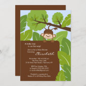Invitation au Baby shower des singes de la jungle (Devant / Derrière)