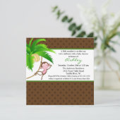 Invitation au Baby shower des singes de Little Saf (Debout devant)