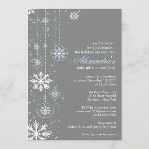 Invitation au Baby shower des Snowflakes d'hiver