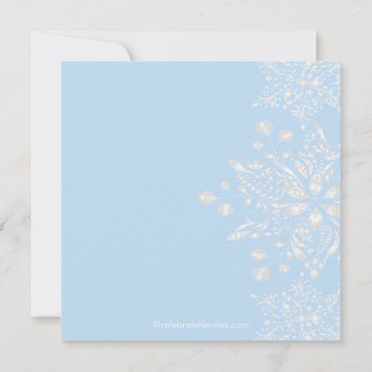 Invitation au Baby shower des Snowflakes d'hiver (Dos)