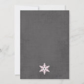 Invitation au Baby shower des Snowflakes roses (Dos)