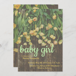 Invitation au Baby shower des tulipes de printemps