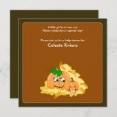 Invitation au Baby shower d'Halloween 5 Citrouille (Devant / Derrière)