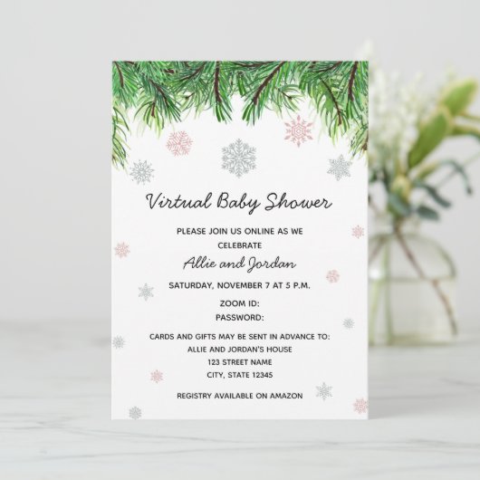 Invitation au Baby shower d'hiver (Debout devant)