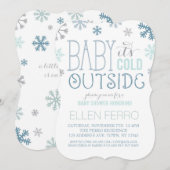 Invitation au Baby shower d'hiver de Snowflake (Devant / Derrière)