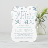 Invitation au Baby shower d'hiver de Snowflake (Debout devant)
