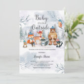 Invitation au Baby shower d'hiver des bois (Debout devant)