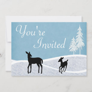 Invitation au Baby shower d'hiver des cerfs de boi