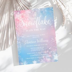 Invitation au Baby shower d'hiver Little Snowflake