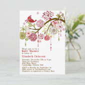 Invitation au Baby shower d'hiver Whimsical d'oise (Debout devant)