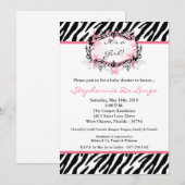 Invitation au Baby shower d'impression Zèbre Papil (Devant / Derrière)