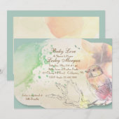 Invitation au Baby shower d'oiseaux aquatiques (Devant / Derrière)