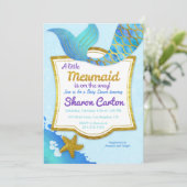 Invitation au Baby shower d'or de l'aquarelle de s (Debout devant)