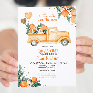 Invitation au Baby shower d'Orange Citrus Little C