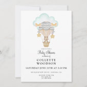 Invitation au Baby shower d'ours à ballon à air ch (Devant)