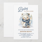 Invitation au Baby shower d'ours d'hiver (Devant / Derrière)