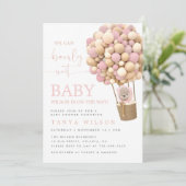 Invitation au Baby shower d'ours en peluche à ball (Debout devant)