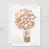 Invitation au Baby shower d'ours en peluche à ball (Dos)