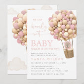 Invitation au Baby shower d'ours en peluche à ball (Devant / Derrière)