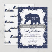 Invitation au baby shower d'ours pour garçons (Devant / Derrière)