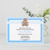 Invitation au Baby shower d'ours Teddy - Garçon (Debout devant)