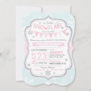 Invitation au Baby shower d'Parties scintillant de