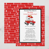 Invitation au Baby shower du camion-citerne Dalmat (Devant / Derrière)