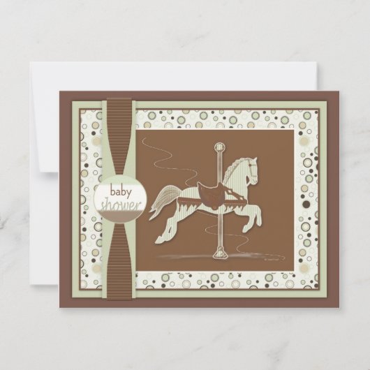 Invitation au Baby shower du Carousel Horse (Devant)
