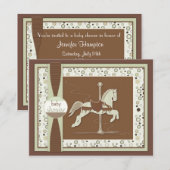 Invitation au Baby shower du Carousel Horse (Devant / Derrière)