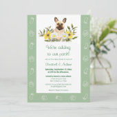 Invitation au Baby shower du chien de taureau vert (Debout devant)