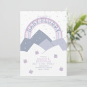 Invitation au Baby shower du Flurry de neige pourp (Debout devant)