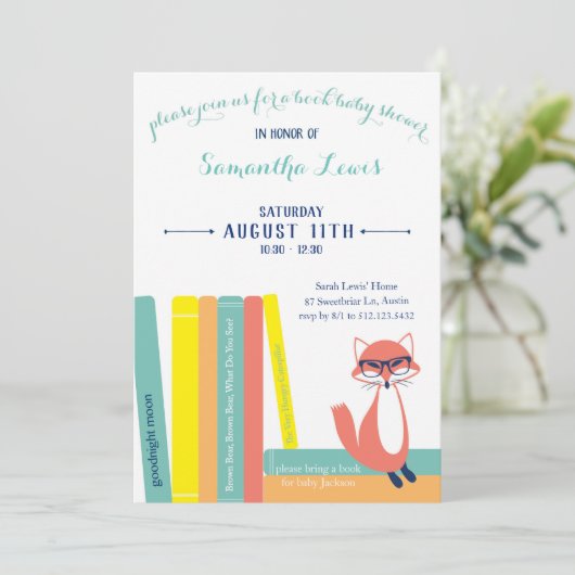 Invitation au Baby shower du livre Woodland (Debout devant)