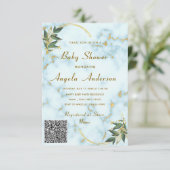 Invitation au Baby shower du Marbre blanc d'or du (Debout devant)