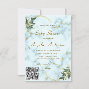 Invitation au Baby shower du Marbre blanc d'or du 
