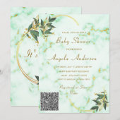 Invitation au Baby shower du Marbre blanc d'or du (Devant / Derrière)