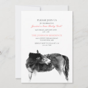 Invitation au Baby shower du poulal de cheval