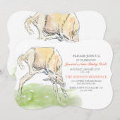 Invitation au Baby shower du poulal de cheval (Devant / Derrière)