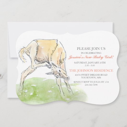 Invitation au Baby shower du poulal de cheval (Devant)