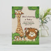 Invitation au Baby shower du Royaume animal (Debout devant)