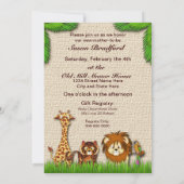 Invitation au Baby shower du Royaume animal (Dos)
