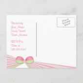 Invitation au Baby shower du ruban et des rayures (Dos)