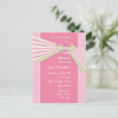 Invitation au Baby shower du ruban et des rayures (Debout devant)
