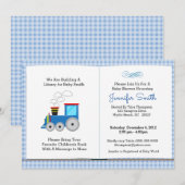 Invitation au Baby shower du thème du livre de tra (Devant / Derrière)