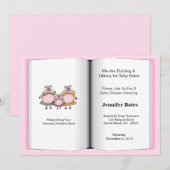 Invitation au Baby shower du thème du livre (Fille (Devant / Derrière)