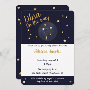 Invitation au Baby shower du zodiaque de Libra